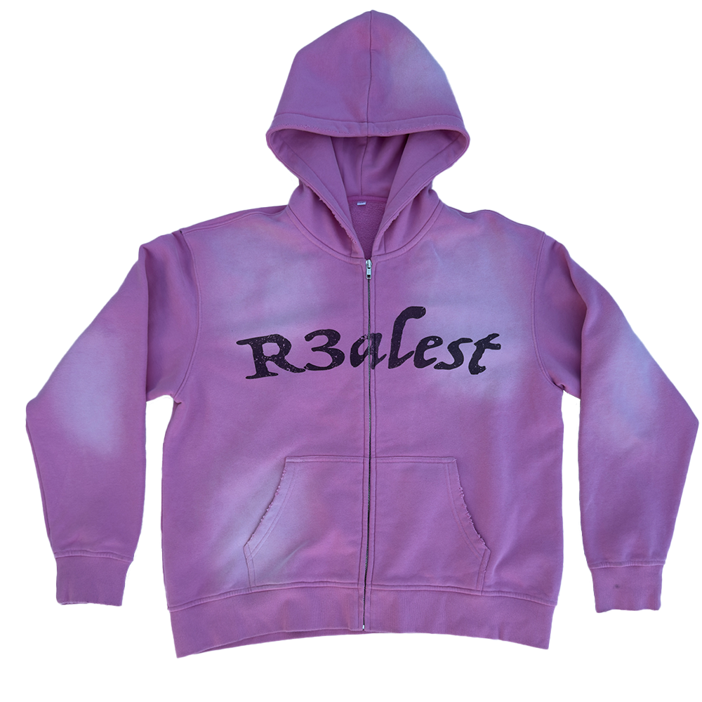 Pink R3ALEST Zip-Up Hoodie (Pre-Order)